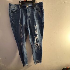 Refuge Distressed Ankle Jeans Size 14